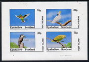 Eynhallow 1981 Birds #03 (Humming Bird, Cockatoo, Kookaburra & Parrot) imperf,set of 4 values (10p to 75p) unmounted mint