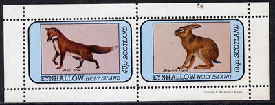 Eynhallow 1981 Animals #03 (Red Fox & Brown Hare) perf,set of 2 values (40p & 60p) unmounted mint