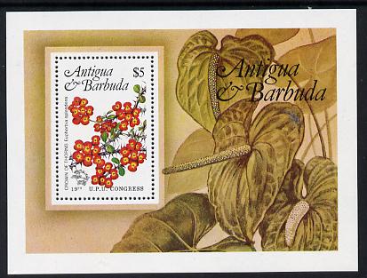 Antigua 1984 Universal Postal Union Congress Flowers $5 m/sheet unmounted mint, SG MS 839