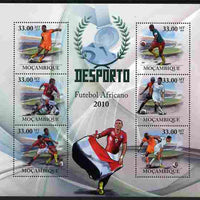 Mozambique 2010 African Football Players perf sheetlet containing 6 values unmounted mint