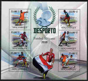 Mozambique 2010 African Football Players perf sheetlet containing 6 values unmounted mint
