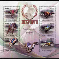 Mozambique 2010 Greyhound Racing perf sheetlet containing 6 values unmounted mint