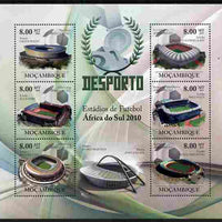 Mozambique 2010 Football Stadiums in South Africa perf sheetlet containing 6 values unmounted mint