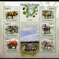 Mozambique 2010 The Environment - Boars perf sheetlet containing 6 values unmounted mint Michel 3536-41