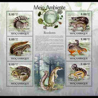 Mozambique 2010 The Environment - Rodents perf sheetlet containing 6 values unmounted mint Michel 3518-23
