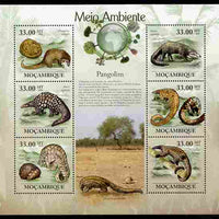 Mozambique 2010 The Environment - Pangolins perf sheetlet containing 6 values unmounted mint Michel 3590-95