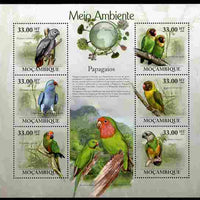 Mozambique 2010 The Environment - Parrots perf sheetlet containing 6 values unmounted mint Michel 3507-12