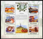 Mozambique 2010 The Environment - Volcanoes perf sheetlet containing 6 values unmounted mint Michel 3651-56