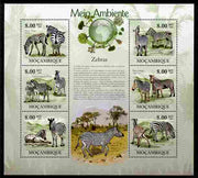 Mozambique 2010 The Environment - Zebras perf sheetlet containing 6 values unmounted mint Michel 3624-29