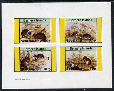 Bernera 1982 Rodents #2 imperf,set of 4 values (10p to 75p) unmounted mint