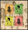 St Thomas & Prince Islands 2010 National Heroes perf sheetlet containing 4 values unmounted mint