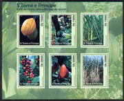 St Thomas & Prince Islands 2010 Coffee, Cocoa & Sugar Cane perf sheetlet containing 6 values unmounted mint