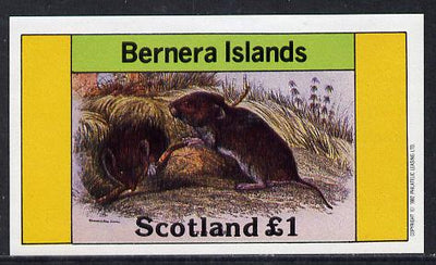 Bernera 1982 Rodents #2 imperf souvenir sheet (£1 value) unmounted mint