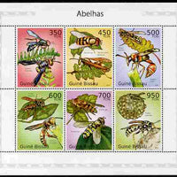 Guinea - Bissau 2010 Wasps perf sheetlet containing 6 values unmounted mint