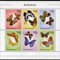Guinea - Bissau 2010 Butterflies perf sheetlet containing 6 values unmounted mint