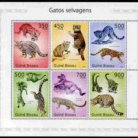 Guinea - Bissau 2010 Cats perf sheetlet containing 6 values unmounted mint