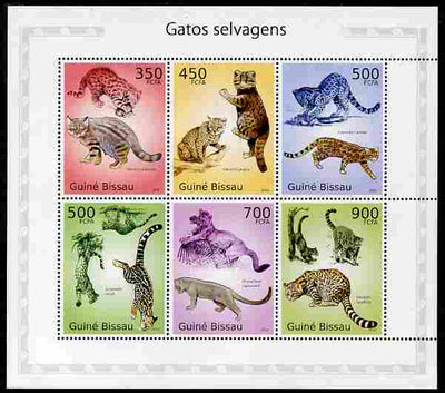 Guinea - Bissau 2010 Cats perf sheetlet containing 6 values unmounted mint