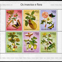 Guinea - Bissau 2010 Insects & Flowers perf sheetlet containing 6 values unmounted mint