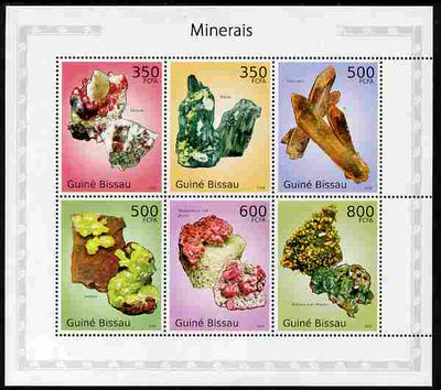 Guinea - Bissau 2010 Minerals perf sheetlet containing 6 values unmounted mint