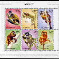 Guinea - Bissau 2010 Macaques perf sheetlet containing 6 values unmounted mint