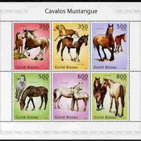 Guinea - Bissau 2010 Mustangs perf sheetlet containing 6 values unmounted mint