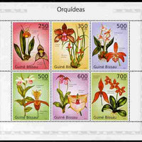 Guinea - Bissau 2010 Orchids perf sheetlet containing 6 values unmounted mint