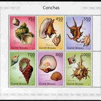 Guinea - Bissau 2010 Shells perf sheetlet containing 6 values unmounted mint