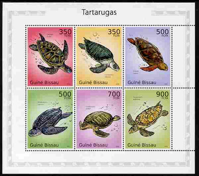 Guinea - Bissau 2010 Turtles perf sheetlet containing 6 values unmounted mint