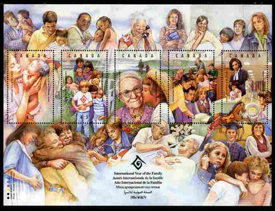 Canada 1994 International Year of the Family perf sheetlet containing 5 values unmounted mint SG 1596
