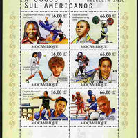 Mozambique 2010 South American Games perf sheetlet containing 6 values unmounted mint