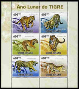 Guinea - Bissau 2010 Chinese New Year - Year of the Tiger perf sheetlet containing 6 values unmounted mint