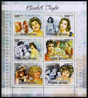 Guinea - Bissau 2010 Elizabeth Taylor perf sheetlet containing 6 values unmounted mint