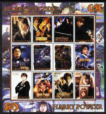 Mordovia Republic 2004 Harry Potter perf sheetlet #1 containing set of 12 values unmounted mint