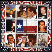 Udmurtia Republic 2004 Arnold Schwarzenegger perf sheetlet containing 12 values unmounted mint