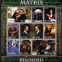 Komi Republic 2004 Matrix Reloaded #1 perf sheetlet containing set of 12 values unmounted mint