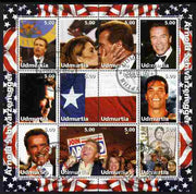 Udmurtia Republic 2004 Arnold Schwarzenegger perf sheetlet containing 12 values fine cto used