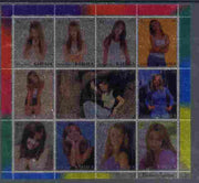 Karjala Republic 2000 Britney Spears perf sheetlet containing 12 values printed on silver foil unmounted mint