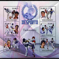 Mozambique 2010 Sport - Taekwondo large perf sheetlet containing 6 values unmounted mint