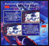 Maakhir State of Somalia 2010 50th Anniversary of Space Exploration #11 - Belka and Strelka (Space Dogs) perf sheetlet containing 2 values plus 2 labels unmounted mint