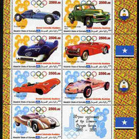 Maakhir State of Somalia 2010,30th Anniversary of Moscow Olympics #3 - Russian Sports Cars perf sheetlet containing 7 values & one label unmounted mint