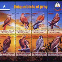 Maakhir State of Somalia 2010 Unique Birds of Prey perf sheetlet containing 8 values unmounted mint