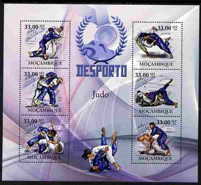 Mozambique 2010 Sport - Judo large perf sheetlet containing 6 values unmounted mint, Scott #2002