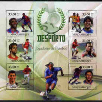 Mozambique 2010 Sport - Football large perf sheetlet containing 6 values unmounted mint, Scott #2009