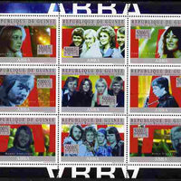 Guinea - Conakry 2010 ABBA (pop group) perf sheetlet containing 9 values unmounted mint, Michel 7409-17