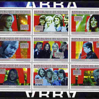 Guinea - Conakry 2010 ABBA (pop group) perf sheetlet containing 9 values unmounted mint, Michel 7409-17