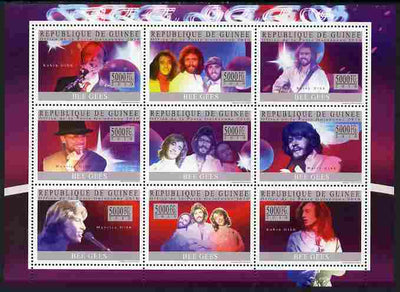 Guinea - Conakry 2010 Bee Gees (pop group) perf sheetlet containing 9 values unmounted mint, Michel 7449-57