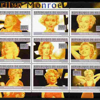 Guinea - Conakry 2010 Marilyn Monroe perf sheetlet containing 9 values unmounted mint, Michel 7349-57