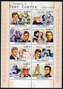 Mozambique 2010 Tribute to Tony Curtis (actor) perf sheetlet containing 8 values unmounted mint