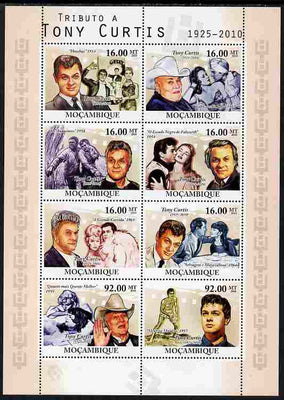 Mozambique 2010 Tribute to Tony Curtis (actor) perf sheetlet containing 8 values unmounted mint