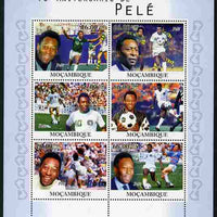 Mozambique 2010 70th Birth Anniversary of Pele perf sheetlet containing 4 values unmounted mint